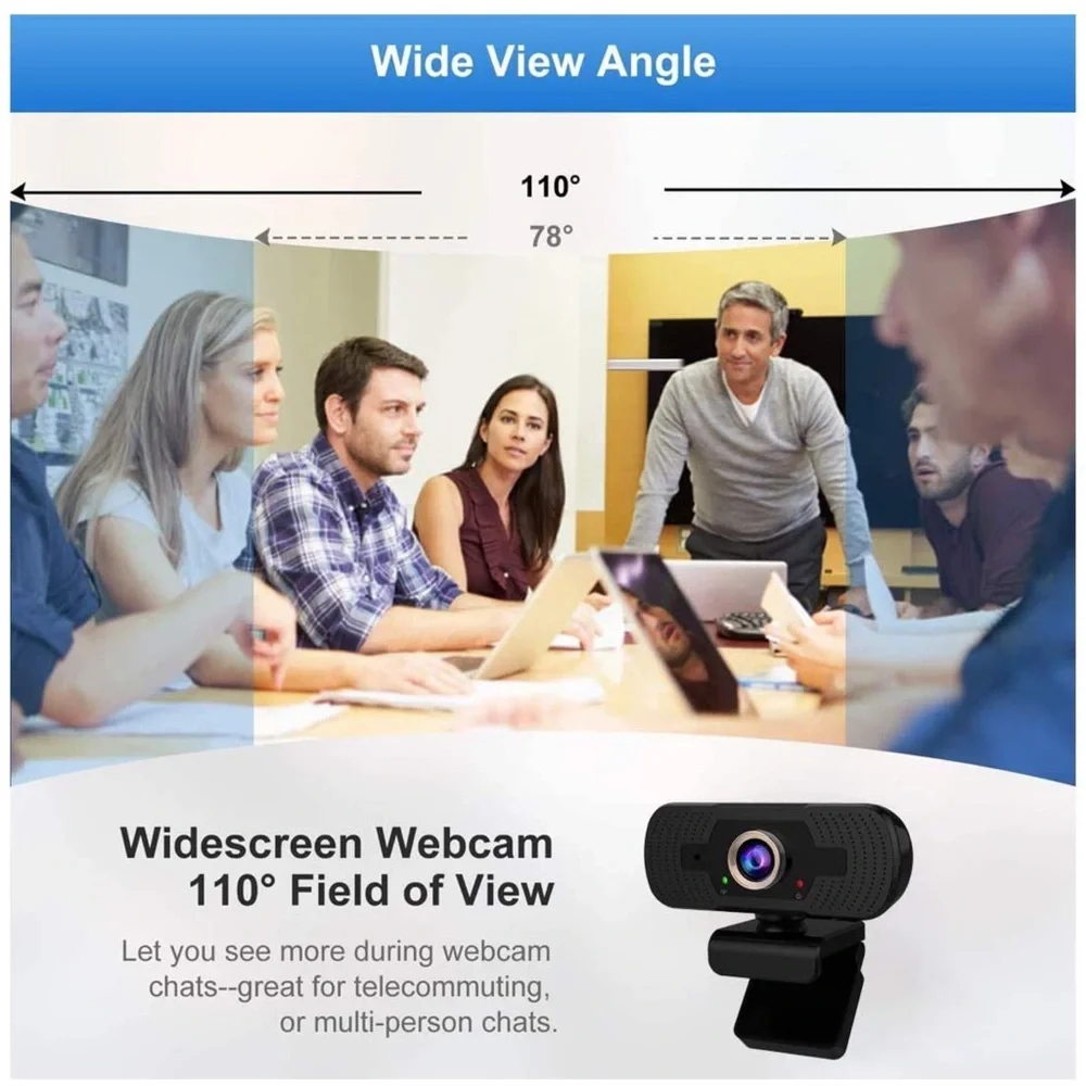 HD Webcam Microphone Streaming USB PC Laptop Webcam Plug and Play Web Camera